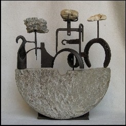 Sculpture titled "Vaisseau" by Jérôme Danikowski, Original Artwork, Metals