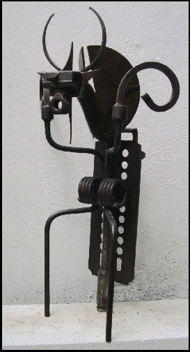 Sculpture titled "Capricorne" by Jérôme Danikowski, Original Artwork, Metals