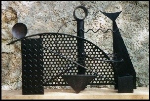 Sculpture titled "Horizontal 1" by Jérôme Danikowski, Original Artwork, Metals