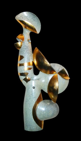 Sculpture titled "Coq" by Jérôme Danikowski, Original Artwork, Ceramics