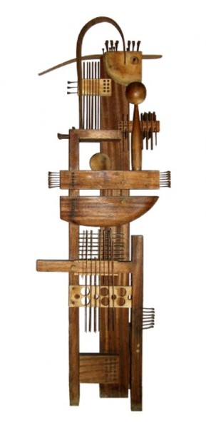 雕塑 标题为“Vierge à l'enfant” 由Jérôme Danikowski, 原创艺术品, 木