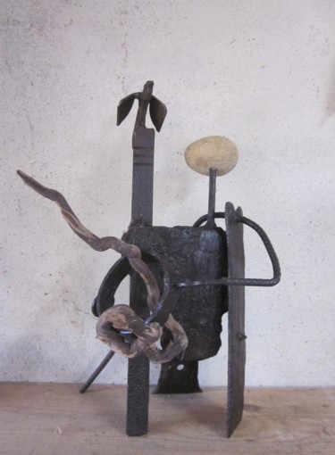 Skulptur mit dem Titel "Chaman" von Jérôme Danikowski, Original-Kunstwerk