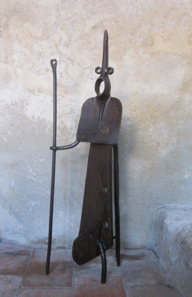 Sculpture titled "Pèlerin" by Jérôme Danikowski, Original Artwork, Metals