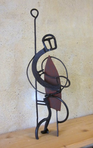 Sculpture titled "Moine-soldat" by Jérôme Danikowski, Original Artwork, Metals