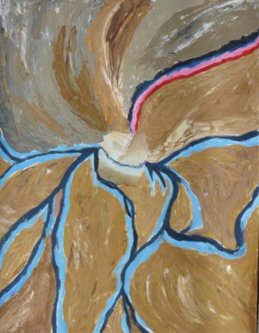 Peinture intitulée "Le fleuve" par Jéromine, Œuvre d'art originale
