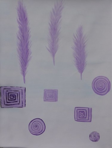 Painting titled "Plumes" by Jéromine, Original Artwork