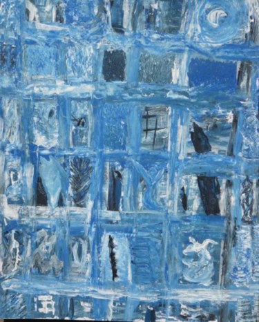 Peinture intitulée "Rêve en bleu" par Jéromine, Œuvre d'art originale