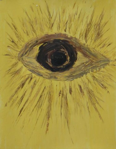 Peinture intitulée "l’œil noir" par Jéromine, Œuvre d'art originale
