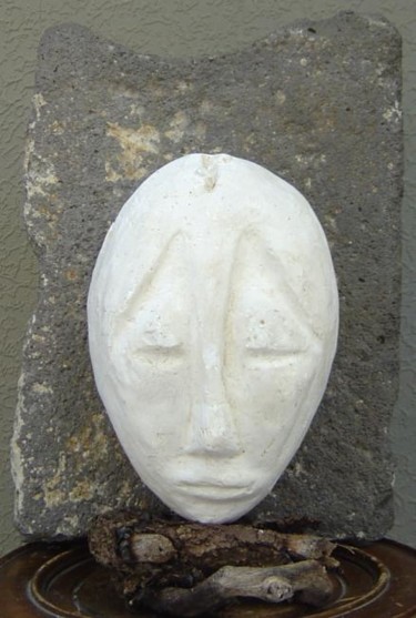 Sculpture intitulée "Visage mixte" par Jéromine, Œuvre d'art originale