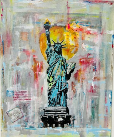 Painting titled "Libertad" by Jerónimo Diaz, Original Artwork, Acrylic Mounted on Wood Stretcher frame