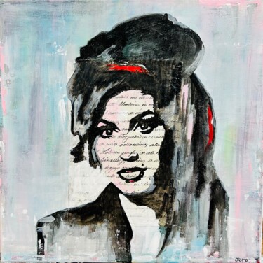 Painting titled "Amy winehouse" by Jerónimo Diaz, Original Artwork, Acrylic Mounted on Wood Stretcher frame