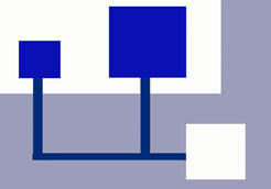 Digital Arts titled "2 Blue Squares #2" by Jerry, Original Artwork, Digital Painting