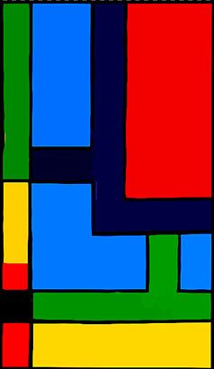 Digital Arts titled "Red & Black Squares" by Jerry, Original Artwork, Digital Painting