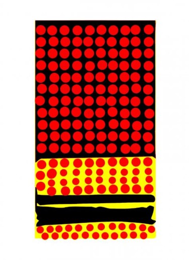 Digital Arts titled "Red Dots #1" by Jerry, Original Artwork, Digital Painting
