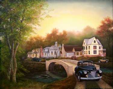 Painting titled ""America's Past - 1…" by Jerry Sauls, Original Artwork, Oil