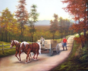 Painting titled ""Supply Run"" by Jerry Sauls, Original Artwork, Oil