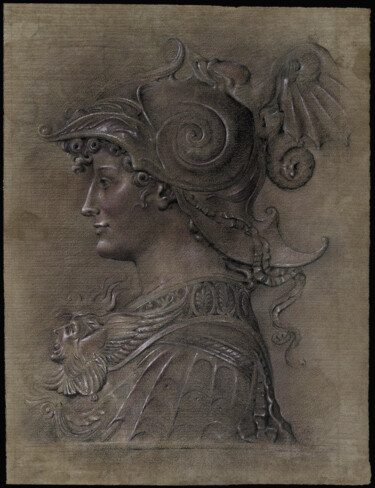 Disegno intitolato "Guerriero" da Gustavo Palumbo (Jervé), Opera d'arte originale, Pastello