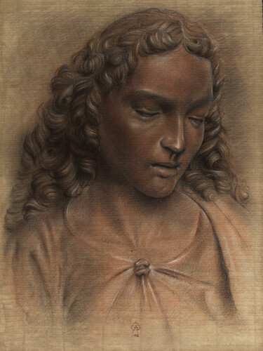 Рисунок под названием "Cristo Giovinetto" - Gustavo Palumbo (Jervé), Подлинное произведение искусства, Пастель