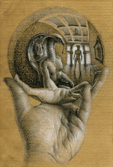 图画 标题为“Il Cobra” 由Gustavo Palumbo (Jervé), 原创艺术品, 粉彩