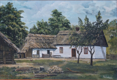 Painting titled "Zawadka od podwórka" by Jerzy Kosinski, Original Artwork, Oil Mounted on Wood Stretcher frame