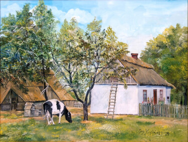 Painting titled "Zawadka z drabina" by Jerzy Kosinski, Original Artwork, Oil
