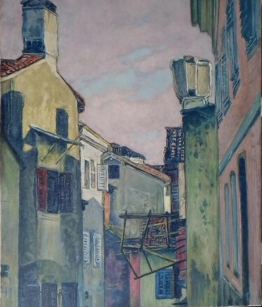 Pintura titulada "Miasto" por Jerzy Szajewski, Obra de arte original, Oleo