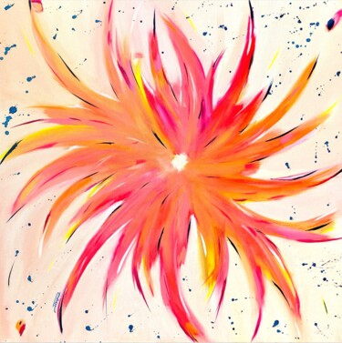 Картина под названием "TALASI Fleur de mai" - Jesahelle, Подлинное произведение искусства, Акрил Установлен на Деревянная ра…
