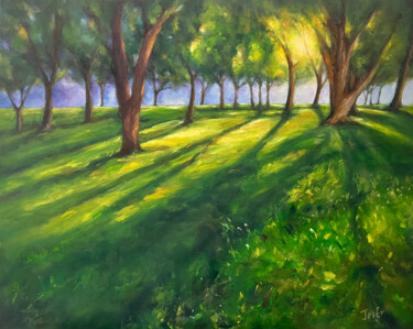 Картина под названием "Morning Shine" - Jesline Er, Подлинное произведение искусства, Масло Установлен на Деревянная рама дл…