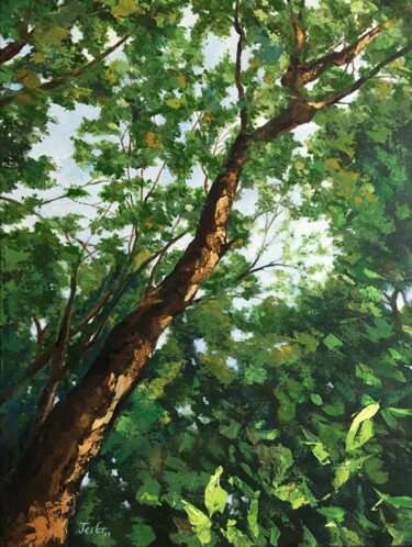 Картина под названием "Behold nature" - Jesline Er, Подлинное произведение искусства, Акрил Установлен на Деревянная рама дл…