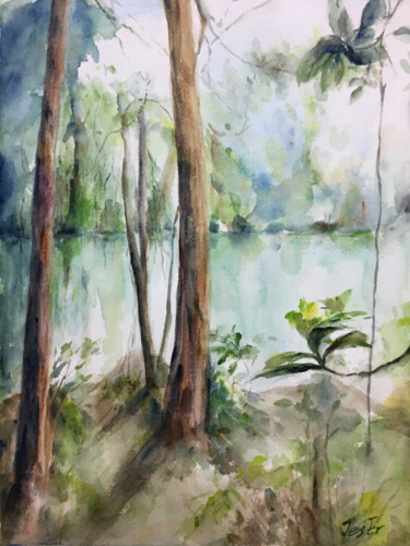 Painting titled "Glimpse of Nature" by Jesline Er, Original Artwork, Watercolor