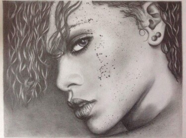 Dessin intitulée "Rihanna" par Jess.C.Art, Œuvre d'art originale, Crayon