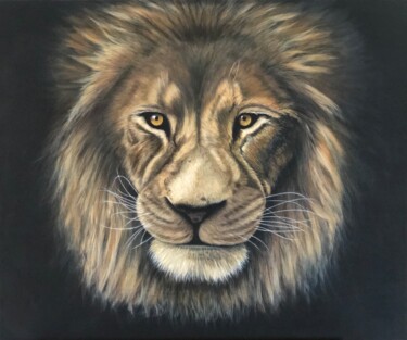 Peinture intitulée "Portrait de Lion" par Jess.C.Art, Œuvre d'art originale, Acrylique