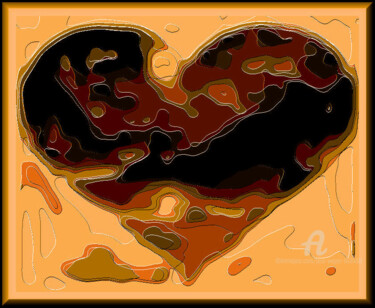 Arts numériques intitulée "" Coeur d'Automne "" par Jess Wayar, Œuvre d'art originale, Travail numérique 2D