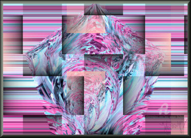 Digital Arts titled "" Nuances avec toi"" by Jess Wayar, Original Artwork, Other Mounted on Wood Stretcher frame