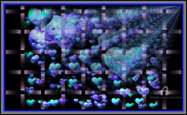 Цифровое искусство под названием "Hearts dancing" - Jess Wayar, Подлинное произведение искусства, Цифровая живопись