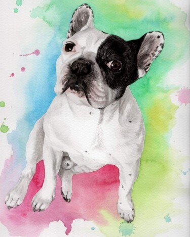 Painting titled "Mio" by Jessica Altera, Original Artwork, Watercolor