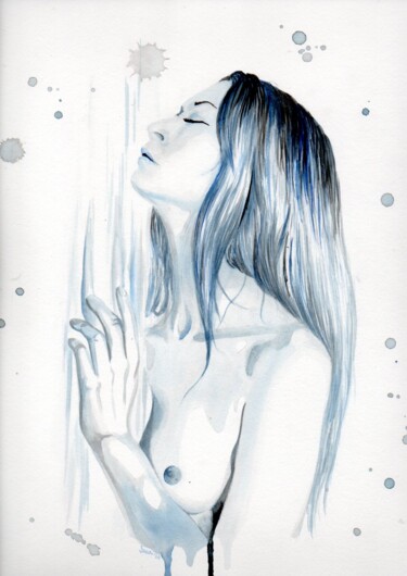 Painting titled "Softly touching" by Jessica Altera, Original Artwork, Ink