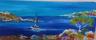 Painting titled "La corse" by Jessica Aubry, Original Artwork, Acrylic