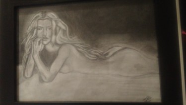 Drawing titled "Femme nue" by Ayan, Original Artwork, Pencil