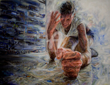 Pintura titulada "Diatriba interna" por Jessica Gonpra, Obra de arte original, Acrílico Montado en Bastidor de camilla de ma…