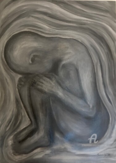 Malarstwo zatytułowany „Desolazione” autorstwa Jessica Gu, Oryginalna praca, Akryl Zamontowany na Drewniana rama noszy