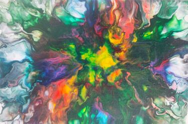 Картина под названием "Explosion" - Jessica Juge, Подлинное произведение искусства, Акрил