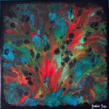 Peinture intitulée "Enflammé" par Jessica Juge, Œuvre d'art originale, Acrylique