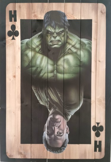 Peinture intitulée "Hulk" par Jessica Renault, Œuvre d'art originale, Aérographe