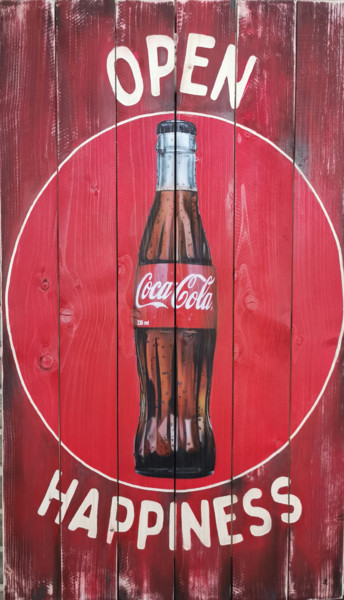 Painting titled "Coca Cola" by Jessica Renault, Original Artwork, Airbrush