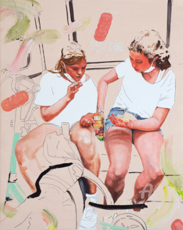 Malerei mit dem Titel "CANDY DREAMS" von Jessica Rimondi, Original-Kunstwerk, Acryl