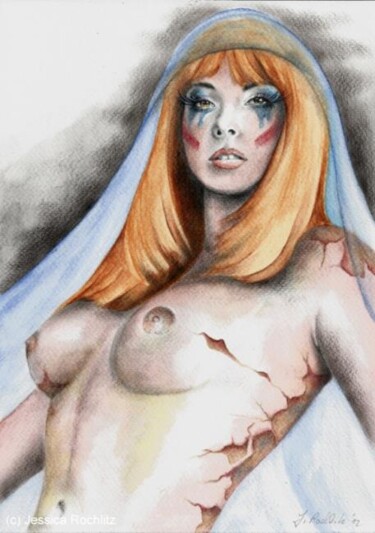 Malerei mit dem Titel "Nude - The Ghost" von Jessica Rochlitz, Original-Kunstwerk, Öl