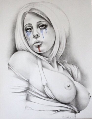 Malerei mit dem Titel "Virgin - Frauen Akt" von Jessica Rochlitz, Original-Kunstwerk, Öl
