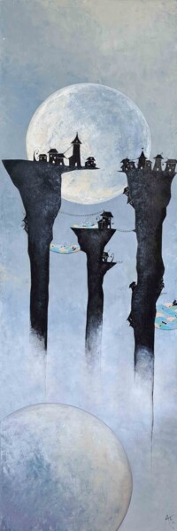 Peinture intitulée "Au-delà de..." par Jessica Testut - L'Art De Soi, Œuvre d'art originale, Acrylique Monté sur Châssis en…