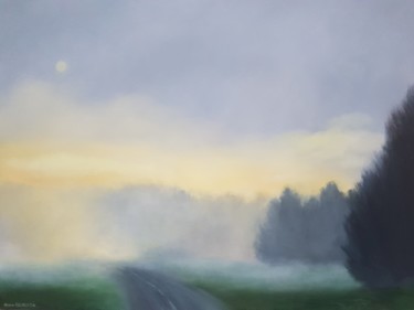 Peinture intitulée "Brume du matin" par Jessica Fleurentin, Œuvre d'art originale, Huile